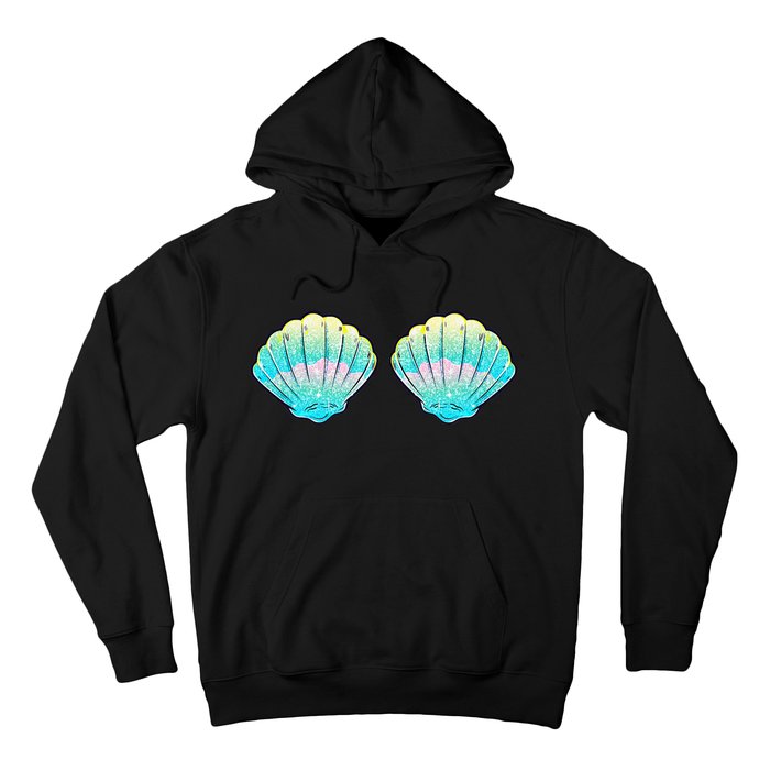 funny Mermaid Sea Shell Bra Birthday Hoodie