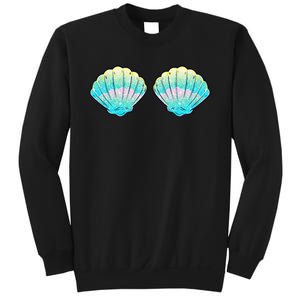 funny Mermaid Sea Shell Bra Birthday Sweatshirt