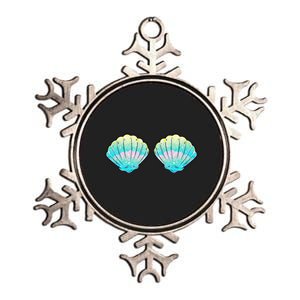 funny Mermaid Sea Shell Bra Birthday Metallic Star Ornament