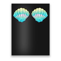 funny Mermaid Sea Shell Bra Birthday Poster