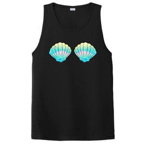 funny Mermaid Sea Shell Bra Birthday PosiCharge Competitor Tank