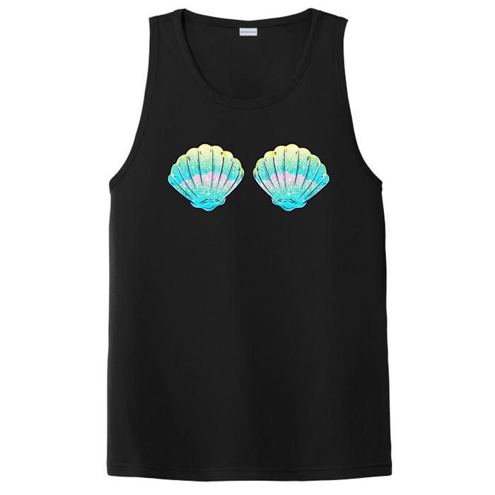 funny Mermaid Sea Shell Bra Birthday PosiCharge Competitor Tank