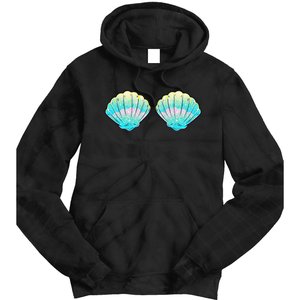 funny Mermaid Sea Shell Bra Birthday Tie Dye Hoodie