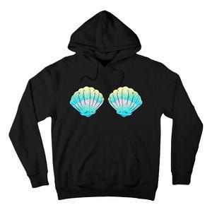 funny Mermaid Sea Shell Bra Birthday Tall Hoodie