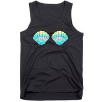 funny Mermaid Sea Shell Bra Birthday Tank Top