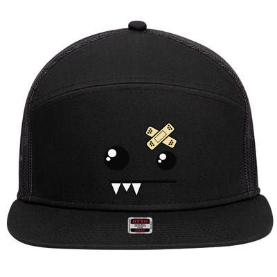 Funny Monster Scene Emo Design Gift 7 Panel Mesh Trucker Snapback Hat