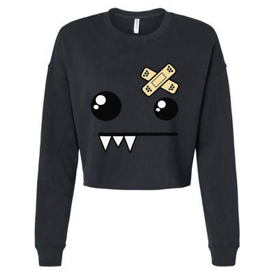 Funny Monster Scene Emo Design Gift Cropped Pullover Crew