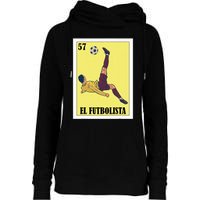 Funny Mexican Soccer Design El Futbolista Womens Funnel Neck Pullover Hood