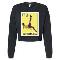 Funny Mexican Soccer Design El Futbolista Cropped Pullover Crew