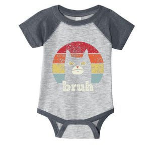 Funny Meme Saying Bruh With Cat Greetings Ns Infant Baby Jersey Bodysuit