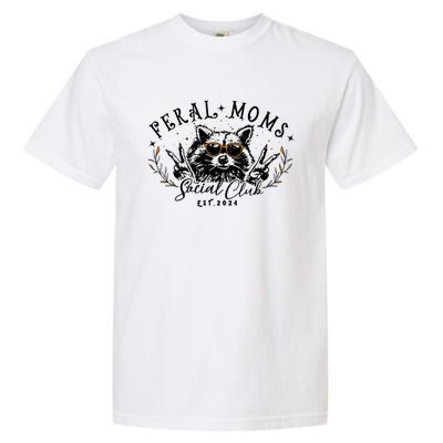 Feral Moms Social Club Women Funny Raccoon Fall Autumn Cute Garment-Dyed Heavyweight T-Shirt