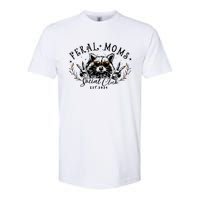 Feral Moms Social Club Women Funny Raccoon Fall Autumn Cute Softstyle CVC T-Shirt