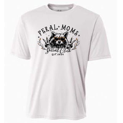 Feral Moms Social Club Women Funny Raccoon Fall Autumn Cute Cooling Performance Crew T-Shirt