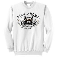 Feral Moms Social Club Women Funny Raccoon Fall Autumn Cute Sweatshirt