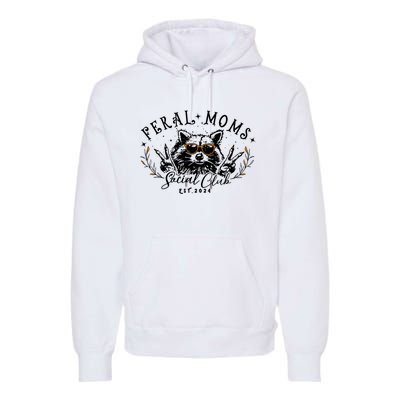 Feral Moms Social Club Women Funny Raccoon Fall Autumn Cute Premium Hoodie