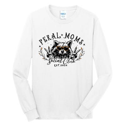 Feral Moms Social Club Women Funny Raccoon Fall Autumn Cute Tall Long Sleeve T-Shirt