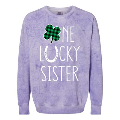 Family Matching St Patricks Day Girl One Lucky Sister Teens Colorblast Crewneck Sweatshirt