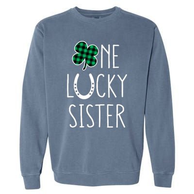 Family Matching St Patricks Day Girl One Lucky Sister Teens Garment-Dyed Sweatshirt