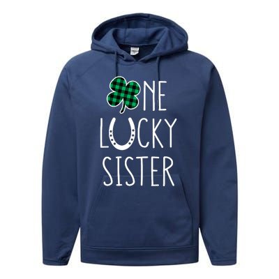 Family Matching St Patricks Day Girl One Lucky Sister Teens Performance Fleece Hoodie