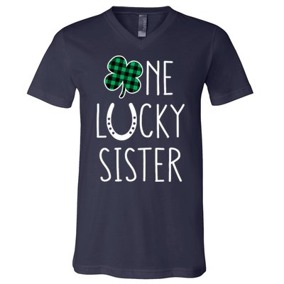 Family Matching St Patricks Day Girl One Lucky Sister Teens V-Neck T-Shirt