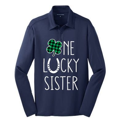 Family Matching St Patricks Day Girl One Lucky Sister Teens Silk Touch Performance Long Sleeve Polo