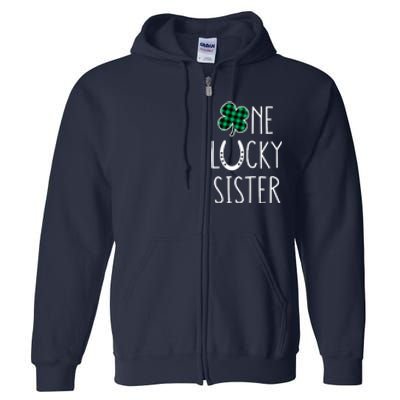 Family Matching St Patricks Day Girl One Lucky Sister Teens Full Zip Hoodie