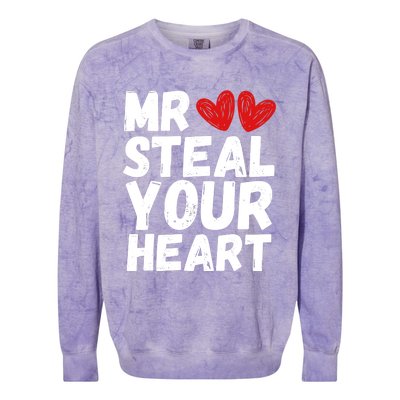 Funny Mr Steal Your Heart Valentines Day Boy Colorblast Crewneck Sweatshirt