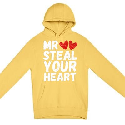 Funny Mr Steal Your Heart Valentines Day Boy Premium Pullover Hoodie