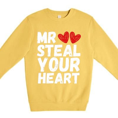 Funny Mr Steal Your Heart Valentines Day Boy Premium Crewneck Sweatshirt