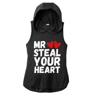 Funny Mr Steal Your Heart Valentines Day Boy Ladies PosiCharge Tri-Blend Wicking Draft Hoodie Tank