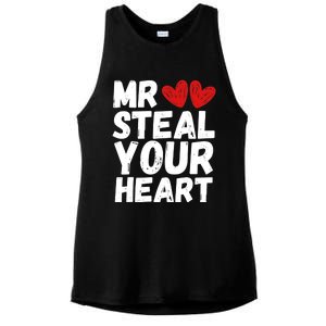 Funny Mr Steal Your Heart Valentines Day Boy Ladies PosiCharge Tri-Blend Wicking Tank