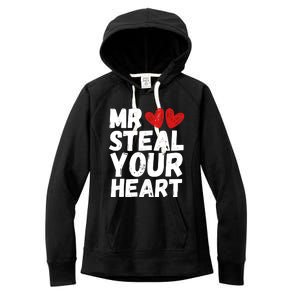 Funny Mr Steal Your Heart Valentines Day Boy Women's Fleece Hoodie