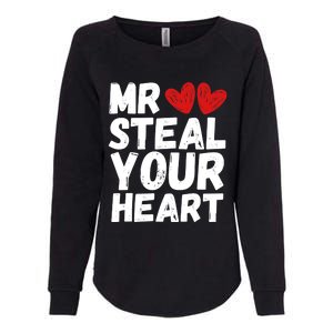 Funny Mr Steal Your Heart Valentines Day Boy Womens California Wash Sweatshirt