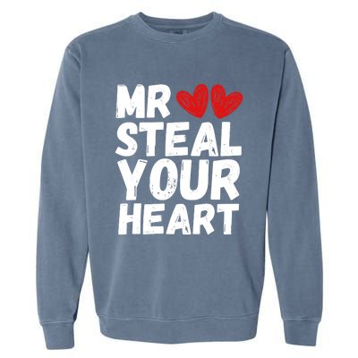 Funny Mr Steal Your Heart Valentines Day Boy Garment-Dyed Sweatshirt