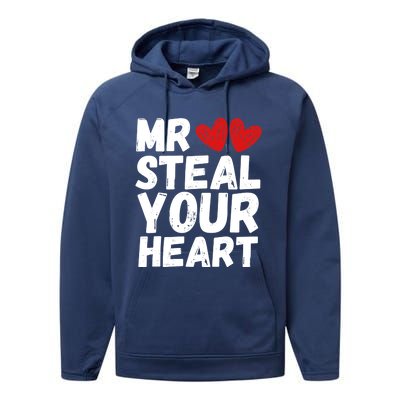 Funny Mr Steal Your Heart Valentines Day Boy Performance Fleece Hoodie