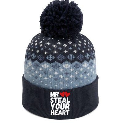 Funny Mr Steal Your Heart Valentines Day Boy The Baniff Cuffed Pom Beanie