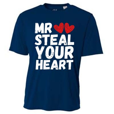 Funny Mr Steal Your Heart Valentines Day Boy Cooling Performance Crew T-Shirt