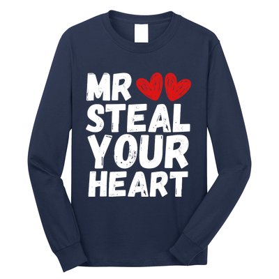 Funny Mr Steal Your Heart Valentines Day Boy Long Sleeve Shirt