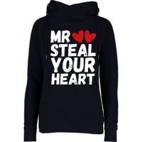 Funny Mr Steal Your Heart Valentines Day Boy Womens Funnel Neck Pullover Hood