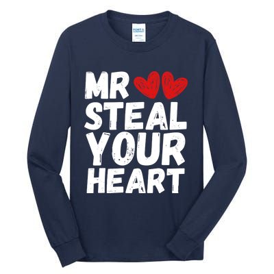 Funny Mr Steal Your Heart Valentines Day Boy Tall Long Sleeve T-Shirt