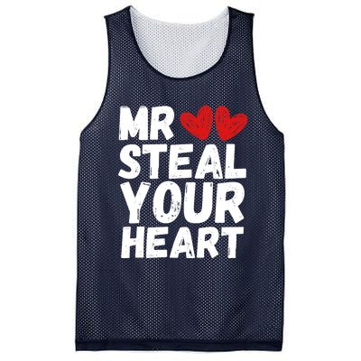 Funny Mr Steal Your Heart Valentines Day Boy Mesh Reversible Basketball Jersey Tank