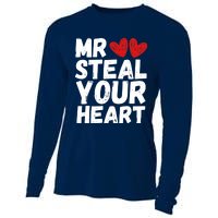 Funny Mr Steal Your Heart Valentines Day Boy Cooling Performance Long Sleeve Crew