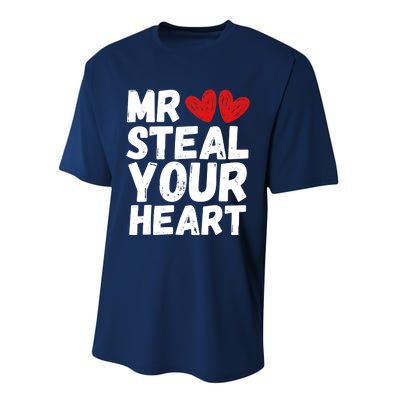 Funny Mr Steal Your Heart Valentines Day Boy Performance Sprint T-Shirt