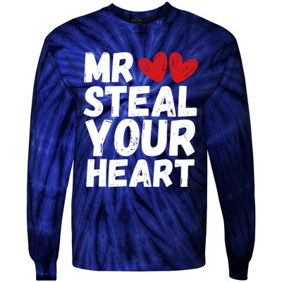 Funny Mr Steal Your Heart Valentines Day Boy Tie-Dye Long Sleeve Shirt