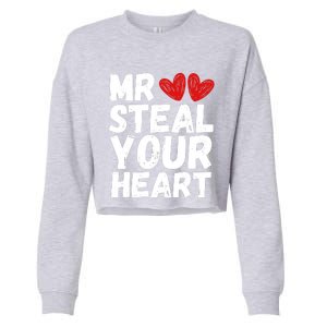 Funny Mr Steal Your Heart Valentines Day Boy Cropped Pullover Crew