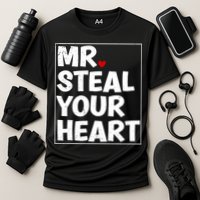 Funny Mr Steal Your Heart Valentines Day Cooling Performance Crew T-Shirt