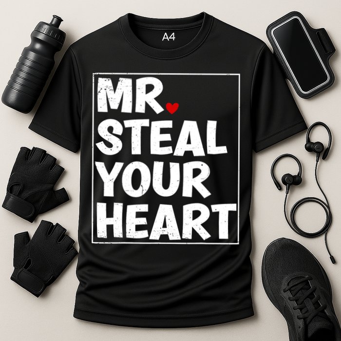 Funny Mr Steal Your Heart Valentines Day Cooling Performance Crew T-Shirt