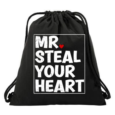 Funny Mr Steal Your Heart Valentines Day Drawstring Bag