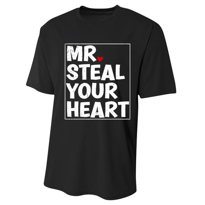 Funny Mr Steal Your Heart Valentines Day Performance Sprint T-Shirt