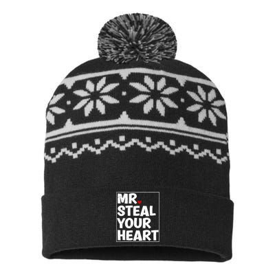 Funny Mr Steal Your Heart Valentines Day USA-Made Snowflake Beanie